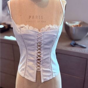 Victoria's Secret Satin Corset Lingerie in Cream
